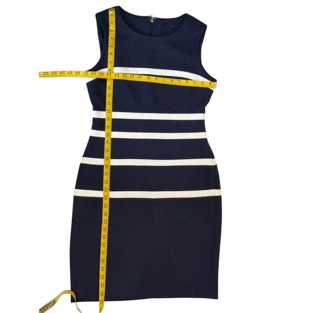 Tommy Hilfiger Size M Blue & White Striped Sheath Dress Womens stretch comfort - Picture 4 of 8